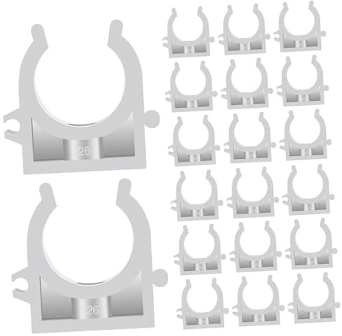 WHAMVOX 25pcs Water Pipe Clamps Hose Wall Clips Kit Sturdy PVC Material Pipe Repair Clamp for Underfloor Heating