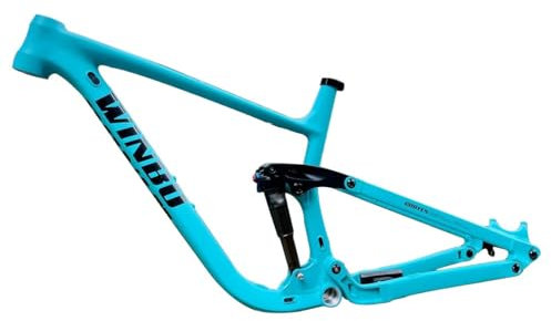 HSIRYAOHD Fahrradaufhängungsrahmen 27,5er 29er Enduro, Mountainbike Rahmen, 15,5 Zoll, Scheibenbremse, XC/DH/FR, Abfahrtrahmen, mit Heckdämpfer, blau, 45 cm