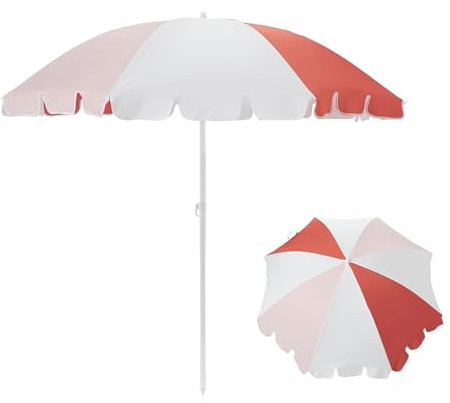 GUOGLZ Sombrilla De Playa Familiar - Sombrilla Portátil De 180 Cm, Parasol De Playa Para Patio - Protección Solar UPF 50+ Con Bolso