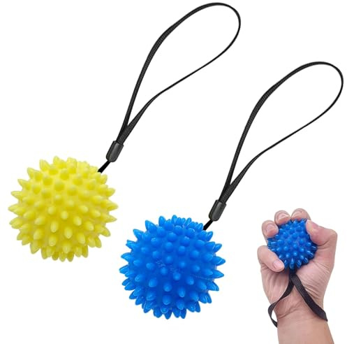 Skythrive Squishy Stressball Handtrainer Kneading Ball für Handtherapie, Set von 2, Weicher Massageball mit 2 Stufen, Anti-Stress und Entspannung, Fingertraining und Handverstärkung