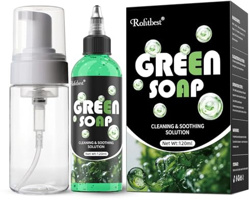 Rofitbest Green Tattoo Soap 4OZ with Foaming Bottle 120ml, Tattoo Supplies for Tattoos Piercings, Clean Skin Equipment