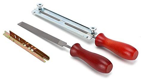 EIMSOAH Hochwertiges Kettensägenfeilen-Set, Feillehre, Handwerkzeug-Set für Präzises Schärfen und Verlängerung der Lebensdauer, Praktische Aufbewahrung, Perfekt für Heimwerker, Stahl + Holz