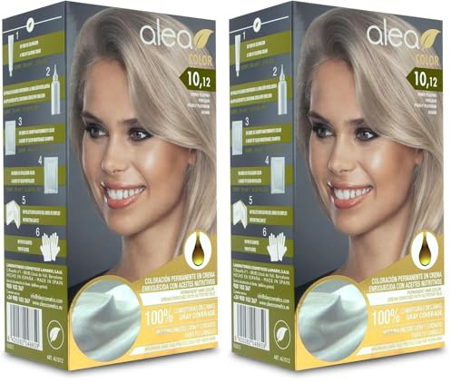 ALEA - Tinte Pelo Mujer - Alea Color - Nº 10.12 K - Color Rubio Platino Perlado - Coloración Permanente en Crema - con Aceite de Argán y Macadamia - Cobertura de Canas - Máxima Protección y Cuidado