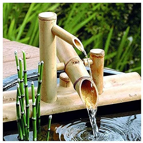 Fontaine à eau en bambou avec pompe pour décoration de jardin zen intérieur extérieur Feng Shui