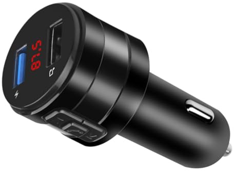 ELEOUTI Trasmettitore Radio Fm Wireless 5.0 con Doppia Porta USB per Auto e Funzione Vivavoce, Materiale Abs e Elettronica, per Trasmissione Audio in Auto