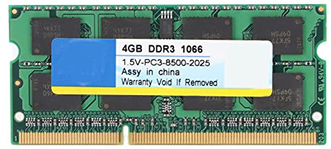 DDR3 RAM Modulo di memoria per computer portatile notebook 4GB 1066Mhz PC3 8500 204PIN 1,5V Completamente compatibile Prestazioni affidabili Trasferimento dati veloce affidabile