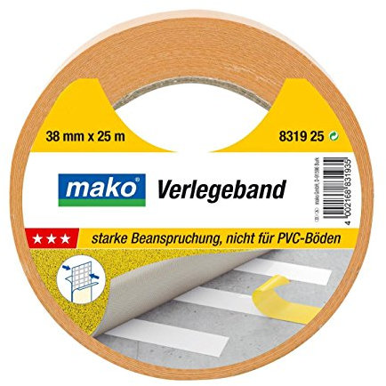 Doppelseitiges Klebeband Gewebeband Gewebeklebeband Verlegeband 38 mm x 25 m