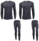 Gaffer | Herren-Thermo-Set (lange Unterhosen und T-Shirt) | Warme Winter-Skibekleidung, Unterwäsche Gr. 31-35, 2 x Komplettset Holzkohle.