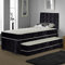 Sleep Factory Ltd Single Guest Bed, 3 in 1 with Underbed Pull Out Bed, Headboard (Black, 2 Mattresses)