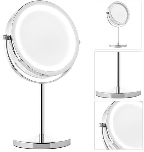 Melko Kosmetikspiegel 10Fach LED beleuchtet Vergrößerung Makeup Spiegel Rasierspiegel