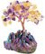 mookaitedecor Amethyst & Citrin Kristallbaum mit elektroplattiertem Buntem Quarz als Basis und bewickeln mit Kupferdraht, schönes Symbol für Reichtum und Glück, Geschenk für Familie Büro Dekoration