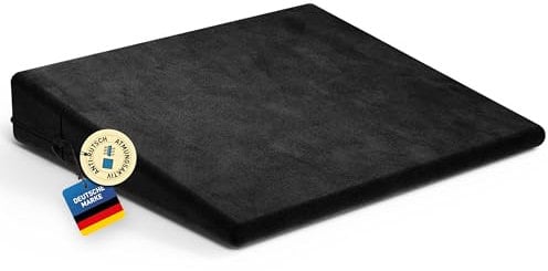 FLIPLINE Coussin Chaise Bureau Noir - Coussin Ergonomique Assise pour Soulager la Douleur Lombaire - Housse en Velours Respirant antidérapant - Coussin Voiture et Chaise de Bureau - Housse Lavable