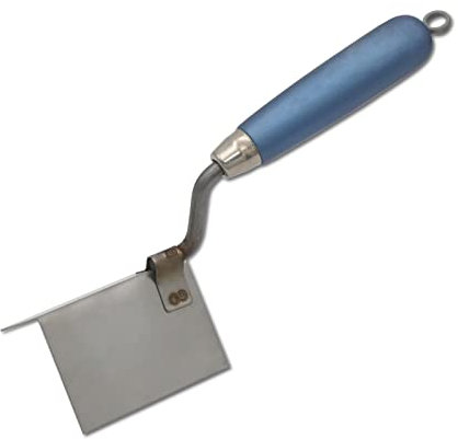 DEWEPRO® Außenecken-Kelle - Edelstahl Eckenkelle - Handwerkerqualität mit Holzgriff, 85x60x60mm