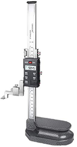 Hanchen Vertikaler digitaler Messschieber mit LCD-Bildschirm, Edelstahl, 0–200/300/500/600 mm, 0,01 mm (0–500 mm)