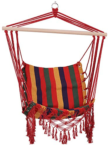 Outsunny Hängesessel Hängeschaukel Schwebesessel Hängestuhl Polstersessel wetterfest UV-beständig Baumwoll-Polyester-Mischung Bunt 100 x 60 cm bis 100 kg