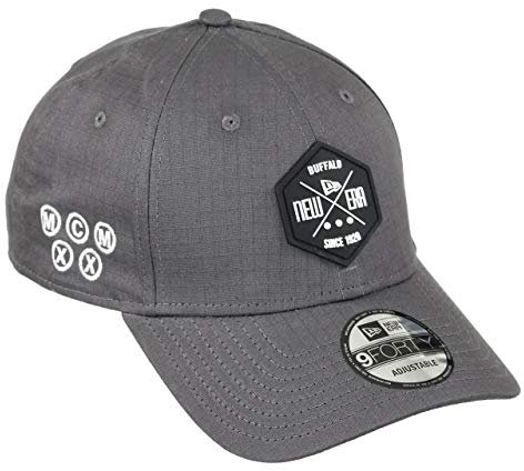 New Era Rubber Hex Patch Graphite 9Forty Adjustable Cap - One-Size