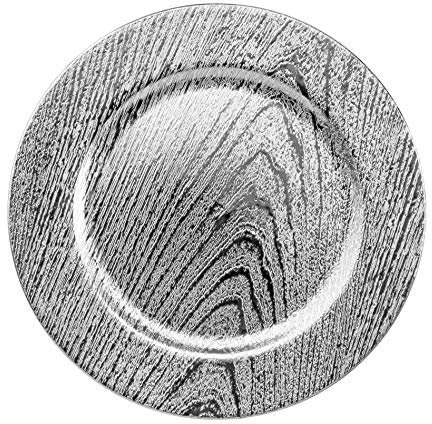 Home Collectives 13 Inch Round Elegant Serve ware Charger Plates with Matching Napkin Rings, Wedding, Dinner party, Event - Choose from our Variety of Styles and Quanties (12, Moslem Silver)