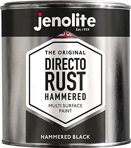 JENOLITE Directorust Hammered Black - Multi Surface Paint - 1 Litre (All-in-One Primer, Undercoat & Topcoat - Corrosion & Rust Resistant)