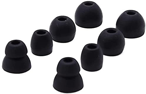Adhiper 4 Paar Powerbeats Pro silikon Ohrstöpsel kompatibel mit Beats Powerbeats Pro In-Ear Kopfhörer,S M L 3 Paar Silikon-Ersatz-Ohrstöpsel & 1 Paar Doppelflansch-Ohrstöpsel(Schwarz)