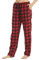 YUSHOW Lot de 1 Bas de Pyjama Femme en Flanelle à Carreaux Coton Ultra Doux Pantalon Pyjama Flanelle avec Poches,rouges à carreaux noirs,S