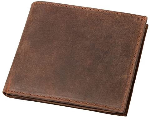 Alassio 42241 - Geldbörse im Querformat, Herren und Damen Portemonnaie aus Echtleder mit Münzfach, 2 Scheinfächer und 7 Kartenfächer für Kreditkarten, Brieftasche in braun, Geldbörse ca 10 x 12 cm