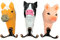 your castle Wandhaken Bauernhof Tier Familie Tierköpfe - 2-fach Garderobenhaken aus Holz 3er-Set Pferd, Kuh, Schwein, 11 x 6 cm