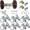 VEVOR Kit Rail Porte Coulissante Acier Inoxydable Quincaillerie Clôture Portail Galvanisé avec Porte-Roues Double 6 Supports Universels Rails 2 Galets Roulement 1 Verrou Roue Arrière Argent