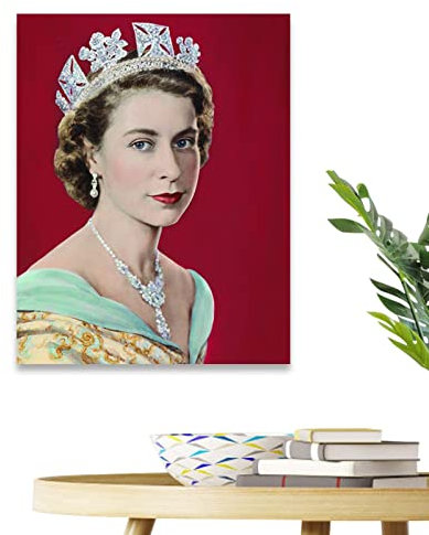 Gedenkposter Queen Elizabeth II | Britische Königin Gedenk-Foto Gemälde | ungerahmtes Kunstdruck-Poster Heimdekoration in Erinnerung an Ihre Majestät Lear-au