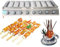 Barbecue a Gas Portatile a 8 Bruciatori, in Acciaio Inox, per Esterni, Piano da Tavolo Regolabile in Altezza,Griglia da Tavolo per Picnic,Grigliare All'aperto,Barbecue da Giardino,Argento,103x55x20cm