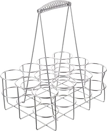Tbkoly Milk Bottle Holderl Crate Rack,Beer Bottles Organizer Wire Metal Milk Crate Bottle Carrier Pint Beer Holder with Handle 6 Bottle Holder (Color : 12, Size : 32X29X22CM)