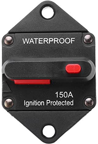 Disjoncteur DC 32V avec Réinitialisation Manuelle, Disjoncteur Thermique Étanche 20-200A Inverseur de Fusible pour Voiture Marine Bateau Camion Bus RV ATV(150A)