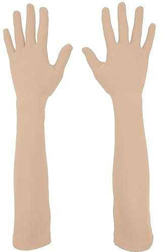 Howriis Unisex Erwachsene Spandex Full Finger 45,7 cm Stretch Lange Handschuh für Kostümparty, Hautfarben, Einheitsgröße