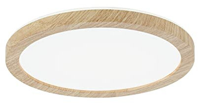 Paulmann 71032 LED Panel Atria Shine Deckenleuchte mit Backlight rund IP44 11,2W 850lm 190mm Holzoptik Kunststoff 4000K Badleuchte