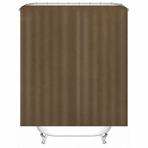 Rideau Douche Anti Moisissure Design, Rideau de Douche Marron Conception Monochrome 150x180 Baignoire Salle de Bain Décor Polyester