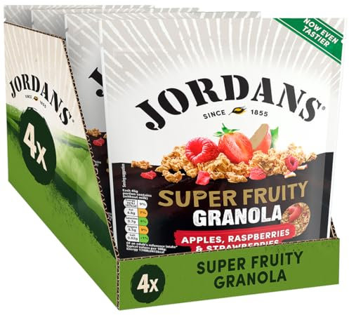 Jordans Granola Super Fruity | Breakfast Cereal | High Fibre | 4 PACKS of 500g