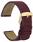 WOCCI 20mm Retro Leder Uhrenarmband für Herren und Damen, Ersatzarmband mit Goldene Schnalle (Rot)