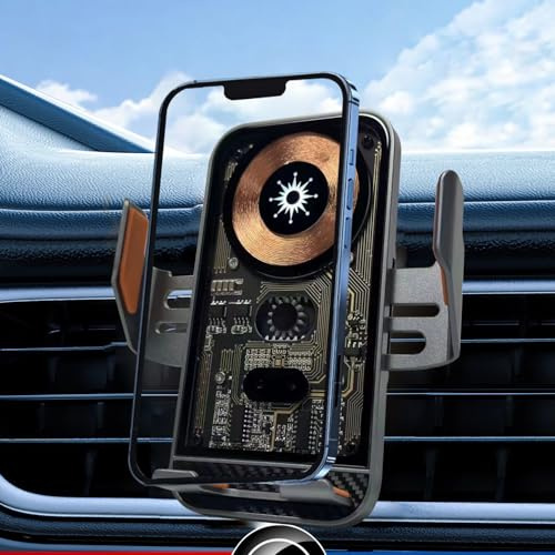 suonee Kabellose Kfz-Ladegerät-Halterung, 15 W, Schnellladung, Auto-Klemmung, Auto-Ladegerät-Halterung für iPhone/Samsung für iPhone 17, 16, 15, 14, 13, 12, 11 Pro, Samsung Galaxy S26 Ultra S25, S24