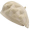 ZLYC Damen Baskenmütze Klassische Französischen Barett Einfarbig Warm Beret(Kariert Beige)