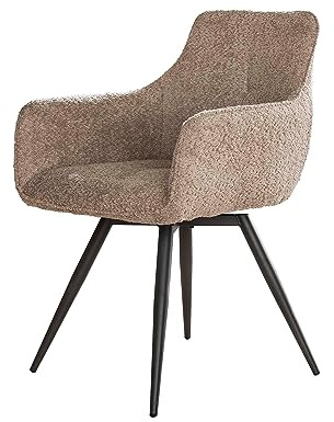 Vintagehaus Retro Esszimmerstuhl Drehstuhl Bouclé in Zwei Farben (Sand)