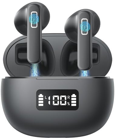 COOYA Bluetooth Kopfhörer,Kopfhörer Kabellos Bluetooth 5.3, unterstützt App/EQ, LED-Anzeige, USB-C, IP68Wasserdicht Ohrhörer,Sport In Ear Kopfhörer mit 4 ENC Mikrofon HiFi-Stereo-Soundqualität, IB211