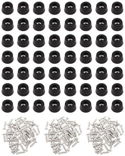 200 Stück Gummifüße Schraubbar für Schneidebrett Füße - Gummipuffer Schraubfüße mit Gummi Abstandshalter, Schraubbar Rubber Feet für Stuhlfuß Möbel Tisch Chair Deckt (Schwarz)