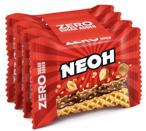 Neoh Haselnuss-Schokoladen-Knusperwaffeln, ohne Zuckerzusatz, 4er-Packung