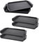 ZEONHAK 8 PCS 40 x 30cm Fast Plastic Food Tray, 16 x 12 Inch Black Rectangular Drink Food Serving Tray for Cafe Restaurants Cafeteria