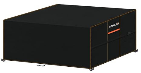 HEIMUNI Housse Salon de Jardin Exterieur, Housse de Table de Jardin Housses pour Mobilier de Jardin Imperméable, Bache Table Exterieur Housse de Protection Salon de Jardin avec Évent (180x130x90cm)