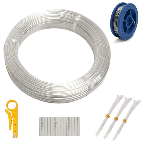 Cable eléctrico de teflón chapado en plata FEP de 0,5 metros cuadrados, material SPC, núcleo de cobre resistente a altas temperaturas y baja impedancia, longitud del cable de 16,4 pies, incluye
