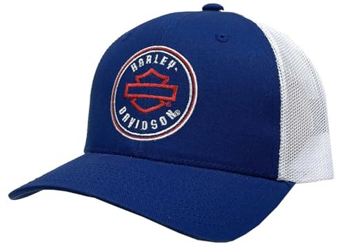 Harley-Davidson All Pride Trucker-Mütze für Herren, verstellbar, Snapback, Netzstoff, Königsblau, Blau, Einheitsgröße