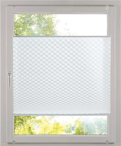 K-Home Klemmfix Plissee 3D-Effekt Weiß 70 x 130 cm