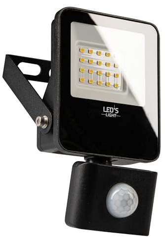 LED's light 310610 LED-Flutlicht m. Bewegungsmelder schwarz 10W neutralweiß IP54