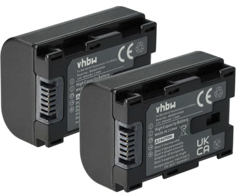 vhbw 2x batteria sostituisce JVC BN-VG108, BN-VG107US, BN-VG108E per videocamera camcorder (800mAh, 3,6V, Li-Ion) con infochip