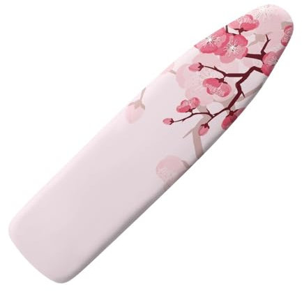 Treer 3D Housse Table à Repasser, Housse Planche à Repasser avec Bord Élastique Réglable,pour 132-139x33-40cm Planche a Repasser, Résistante Aux Brûlures et Aux Taches (Fleur de Cerisier Rose)